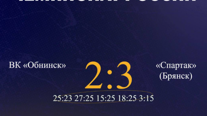 Волейболистки уступили брянскому «Спартаку» в пятисетовом матче — Настоящий Обнинск
